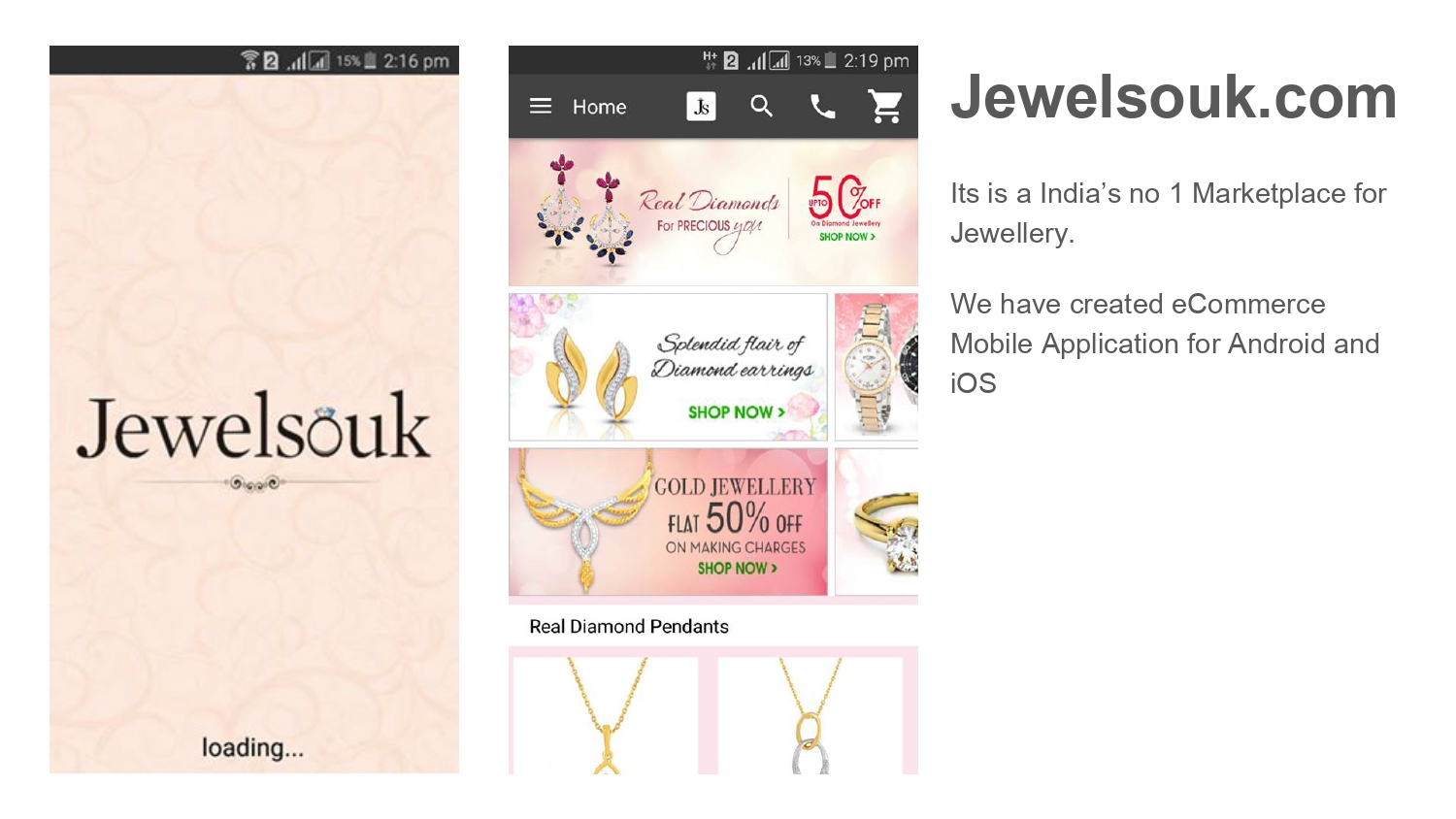 Mobile App Development for Jwellery Brand